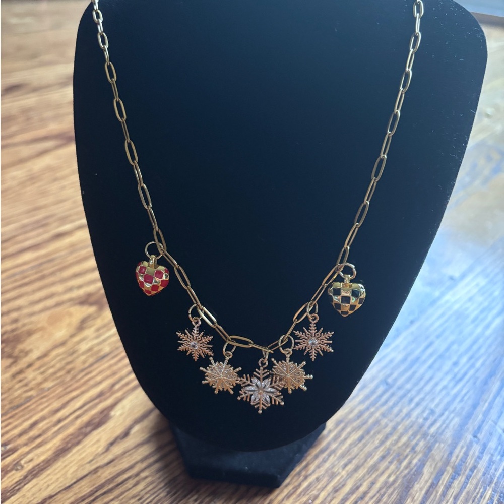 Gold plated Snowflake Charm Necklace